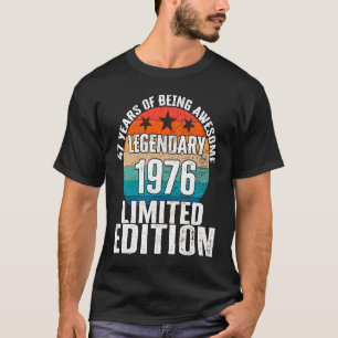 T-shirt Vintage 1976 Légendaire Anniversaire de 47 ans 1