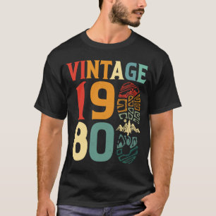 T-shirt Vintage 1980 42 Anniversaire Randonnée de camping 