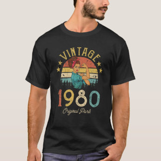 T-shirt Vintage 1980 Fabriqué en 1980 40e anniversaire 40