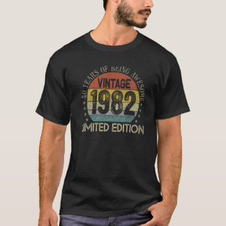 T-shirt Vintage 1982 40 Ans D'Être Un Super Rétro Sunse