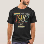 T-shirt Vintage 1982, 40E Anniversaire âge parfait Cadeau<br><div class="desc">Vintage 1982,  40e anniversaire âge parfait cadeau indispensable</div>