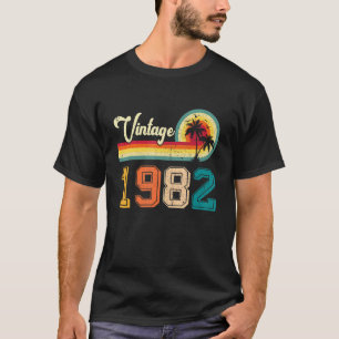 T-shirt Vintage 1982 40e anniversaire Hommes Femmes Rétro