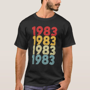 T-shirt Vintage 1983 Anniversaire Hommes Femmes Rétro Lége