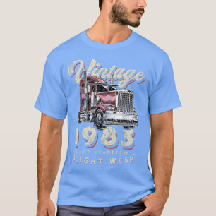 T-shirt Vintage 1983 Trucker Big Rig Truck Driver 39th Bir