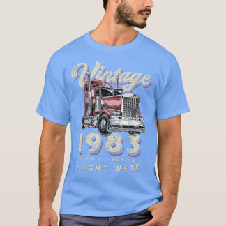 T-shirt Vintage 1983 Trucker Big Rig Truck Driver 39th Bir