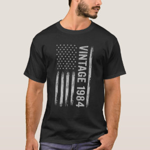 T-shirt Vintage 1984 40e Anniversaire Drapeau USA 40 ans B
