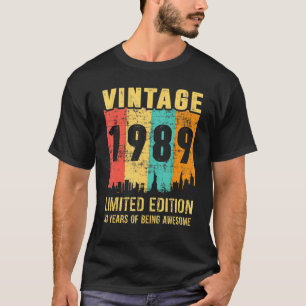 T-shirt Vintage 1989 33 Ans 33ème Anniversaire