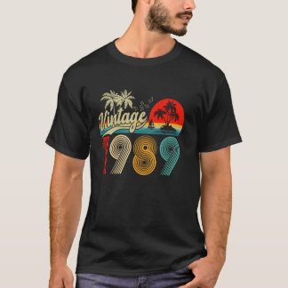 T-shirt Vintage 1989 Drôle 35e anniversaire Cadeaux 35 ans