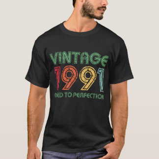 T-shirt Vintage 1991 Âgé À Perfection 30e Anniversaire Cad