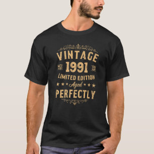 T-shirt Vintage 1991 Âgé Parfaitement 31e Anniversaire