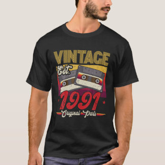 T-shirt Vintage 1991 Original Parts Funny 31 Years Old 31T