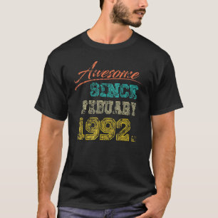 T-shirt Vintage 1992 Magnifique depuis février Joyeux My 3