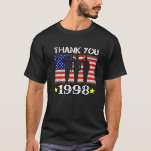T-shirt Vintage 1998 Drôle 24 Ans Drapeau Américain 24E