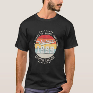 T-shirt Vintage 1999 23E Cadeau Anniversaire 23 Ans Être A