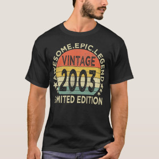 T-shirt Vintage 2003 Édition limitée Cadeaux âgés de 19 an