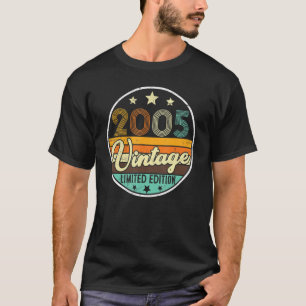 T-shirt Vintage 2005 17ème anniversaire 17 ans garçons