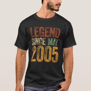 T-shirt Vintage 2005 Anniversaire Mai Born Légende depuis