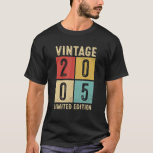 T-shirt Vintage 2005 Fabriqué En 2005 18E Anniversaire