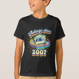 T-shirt Vintage 2007 Cassette Tape Memories 18e anniversai
