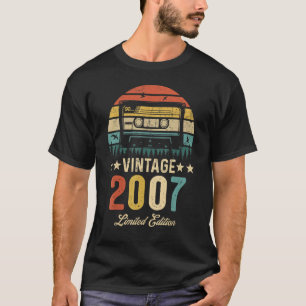 T-shirt Vintage 2007 Retro Cassette 2007 15e anniversaire 