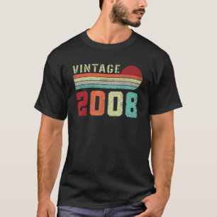T-shirt Vintage 2008 14 Ans Garçons Et Filles 14ème Bir