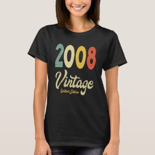 T-shirt Vintage 2008 14e anniversaire Cadeau Retro 14 ans 