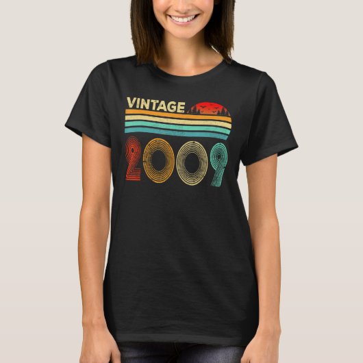 T-shirt Vintage 2009 14 ans 14e anniversaire (Devant)
