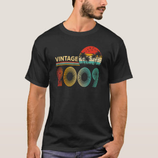 T-shirt Vintage 2009 Fabriqué En 2009 14E Anniversaire 14 