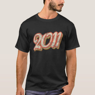 T-shirt Vintage 2011 Texte 10E Anniversaire Rétro 10 Anniv