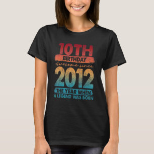 T-shirt Vintage 2012 2012 10 Ans 10ème Anniversaire