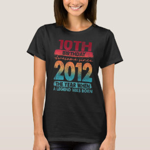 T-shirt Vintage 2012 2012 10 Ans 10ème Anniversaire 2
