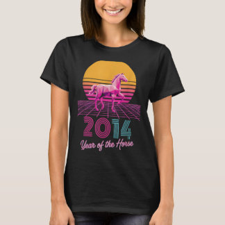 T-shirt Vintage 2014 Année du Cheval Fille Chanceuse Lunai