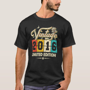 T-shirt Vintage 2016 7ème anniversaire garçon fille 7 ans