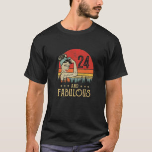 T-shirt Vintage 24 Ans Anniversaire Et Fabuleux 24ème Bi