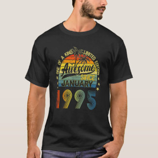 T-shirt Vintage 27 Ans Janvier 1995 Décorations 27ème