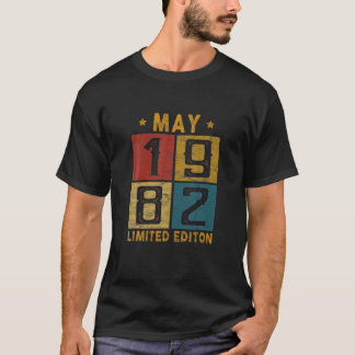 T-shirt Vintage 40Th Birthday May 1982 Born In 1982 40 Yrs