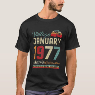T-shirt Vintage 45E Anniversaire Janvier 1977 45 Ans