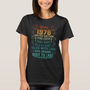 T-shirt Vintage 46 Years Old April 1976 46th Birthday