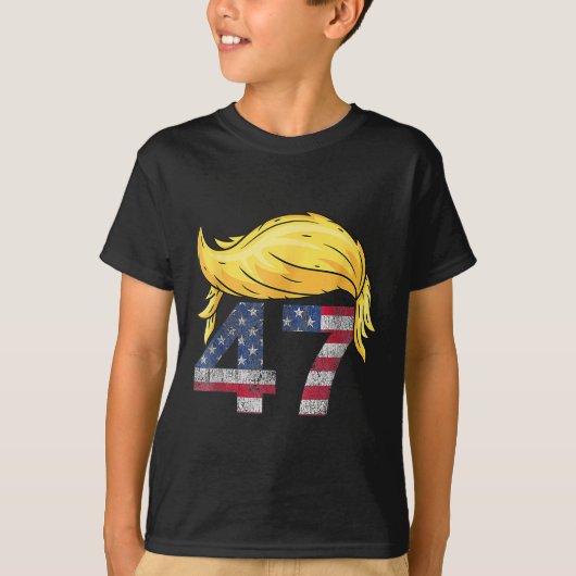 T-shirt Vintage 47 Trump Cheveux (Devant)
