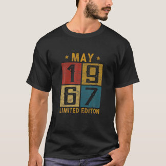 T-shirt Vintage 55E Anniversaire Mai 1967 Né En 1967 55 An