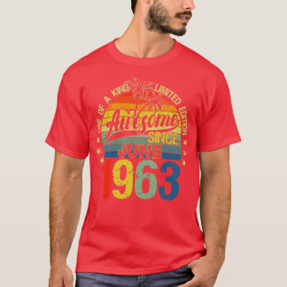 T-shirt Vintage 59 Ans Juin 1963 Décorations 59th Bi