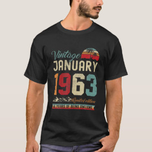 T-shirt Vintage 59E Anniversaire Janvier 1963 59 Ans