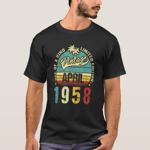 T-shirt Vintage 64 Ans Avril 1958 Décorations 64e B