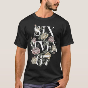 T-shirt Vintage 67 Six Seven Mème Floral Boho Fleur Sauvag