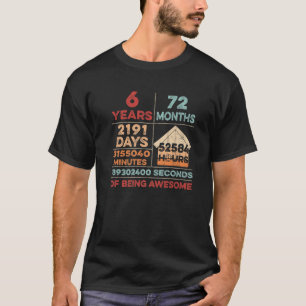 T-shirt Vintage 6E Anniversaire 6 Ans Être Awesome Ann