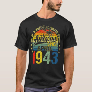 T-shirt Vintage 79 Ans Avril 1943 Décorations 79e B