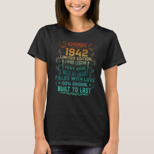 T-shirt Vintage 80 Ans Novembre 1942 80e Anniversaire
