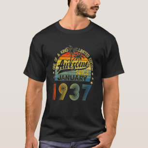 T-shirt Vintage 85 Ans Janvier 1937 Décorations 85E
