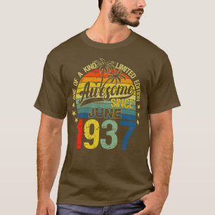 T-shirt Vintage 85 Ans Juin 1937 Décorations 85e Bi