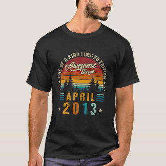 T-shirt Vintage 9 E Anniversaire Awesome Depuis Avril 2013